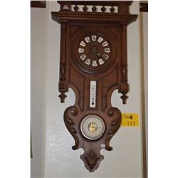 WALL CLOCK W/THERMOMETER & BAROMETER