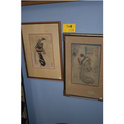 FRAMED JAPANESE WOODBLOCK PRINTS (2 PCS)