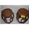 Image 1 : CHINESE ROSEWOOD BARREL STOOLS (PAIR)