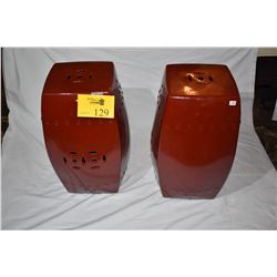 CERAMIC GARDEN STOOLS (PAIR)