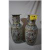 Image 1 : CHINESE POLYCHROME VASES W/FLORAL BIRD PANELS (24.5") (PAIR)