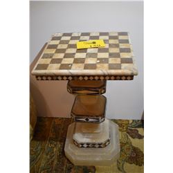 ALABASTER PEDESTAL CHESS BOARD