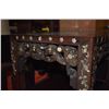 Image 3 : CHINESE HARDWOOD TEA STAND W/MARBLE TOP & MOTHER OF PEARL INLAY