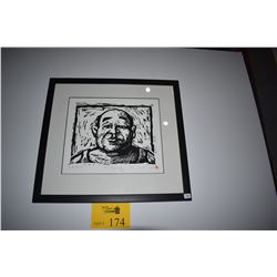 FRAMED BLOCK PRINT, "LESTOR", TRIAL PROOF; SIGNED M. HARADA (MICHAEL HARADA)