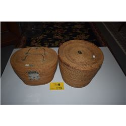 CHINESE TEAPOTS IN CUSTOM BASKETS (2 PCS)