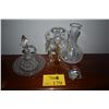 Image 1 : MIXED LOT: BACCARAT CRYSTAL TURTLE, VASE, CANDLE HOLDER & CRUET (5 PCS)