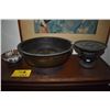 Image 1 : JAPANESE IMARI BOWL W/STAND, LARGE FOOTED BOWL & FLOWER VESSEL (3 PCS)