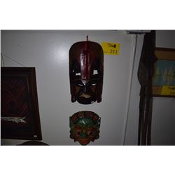 CARVED WOOD MASKS (2 PCS)