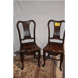 CHINESE HARDWOOD SIDE CHAIRS (PAIR)