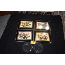 ENGLISH PLACEMATS & WATERFORD CRYSTAL PLATES (6 PCS)