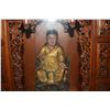 Image 3 : CHINESE ELABORATELY CARVED VINTAGE ALTER BOX & CHINESE DEITY (ALTER BOX 24.5" X 19" X 9.5")