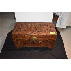 CARVED CHINESE CAMPHOR TRUNK