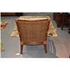 Image 3 : RATTAN STYLE ARM CHAIR W/UPHOLSTERED CUSHIONS