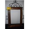 Image 1 : CARVED WOOD PICTURE FRAME W/WROUGHT IRON ACCENTS