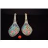 Image 1 : ENAMELED PORCELAIN SOUP SPOONS; MARKED DOWAGER CIXI (8.25") (2 PCS)