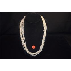 MULTI-STRAND PEARL & JADE BEAD NECKLACE