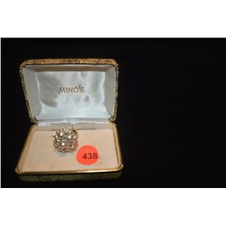 MING'S 14K PEARL & DIAMOND RING (TW 10 GRAMS)