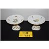 Image 1 : HEREND HANDPAINTED PORCELAIN PEDESTAL DISHES (2 PCS)