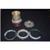 Image 2 : VINTAGE CHINESE JADE BANGLE GILT/SILVER BOX W/LID & STAND (4"H W/STAND X 3" D)