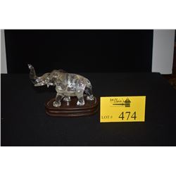 ROCK CRYSTAL ELEPHANT CARVING ON STAND