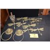Image 1 : COLLECTION OF BRASS DRAGONFLY HOOKS, BRASS TOWEL HOLDERS & IRON (12 PCS)