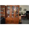 Image 1 : VINTAGE TEAK CHINA CABINET (2 SECTION)
