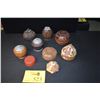 Image 1 : COLLECTION OF COVERED CONTAINERS/BOXES & COCONUT LIGHTER (9 PCS)
