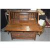 Image 2 : CARVED CHINESE DROP FRONT DESK W/5 DRAWERS