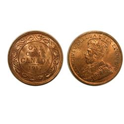 1917 Canada Large Cent-ICCSMS64Red
