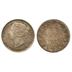 1899 L9 Newfoundland Twenty Cent-ICCSVF30