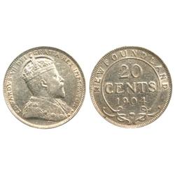 1904H Newfoundland Twenty Cents-ICCSVF20