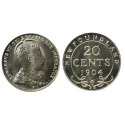 1904H Newfoundland Twenty Cent-PCGSSP66