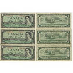 1954 Bank of Canada *N/Y $1's-VG/Fine