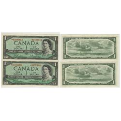 1954 Bank of Canada *$1 Pair-aUnc