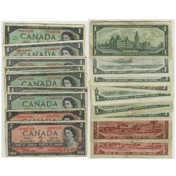 1954-67 Bank of Canada *$1& *$2-VG/F