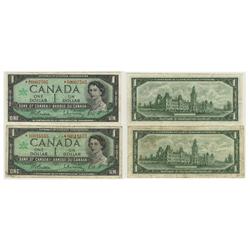 1967 Bank of Canada *$1 Pair-aF/VF