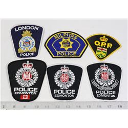 X6 VARIOUS POLICE SHOULDER FLASHES