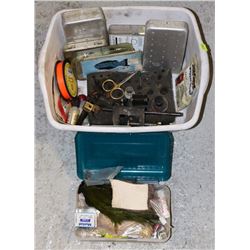BIN OF FLY FISHING ITEMS