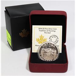 2014 FINE SILVER CANADA $5 INUIT COIN