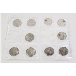 WAR OF 1812 X10 PACK 25 CENTS COIN SET