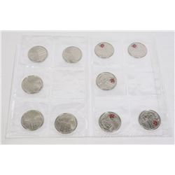 WAR OF 1812 X10 PACK 25 CENTS COIN SET