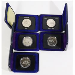 X5 OLD CANADA NICKEL DOLLARS IN CASES