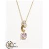 Image 2 : #129-AMETHYST & CZ PENDANT & NECKLACE