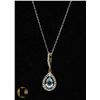 Image 2 : #119-BLUE TOPAZ & CZ NECKLACE & PENDANT