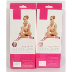 TWO NEW PAIRS OF MOISTURIZING GEL HEEL SOCKS