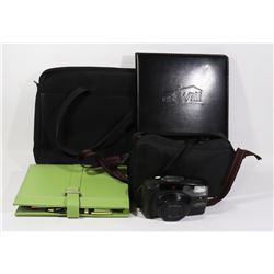 BLACK LAPTOP PORTFOLIO W/OUTSIDE WALLET/POCKET