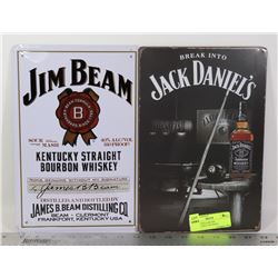 JACK DANIELS/JIM BIN COLLECTABLE TIN SIGNS