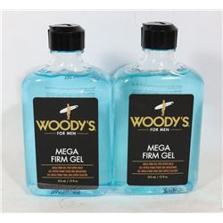 TWO BOTTLES OF WOODY'S FOR MEN MEGA FIRM GEL
