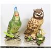 Image 1 : COCKATOO AND OWL CERAMIC SCULPTURES