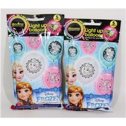 TWO 5 PACKS LED LIGHT UP DISNEY FROZEN BALLOONS